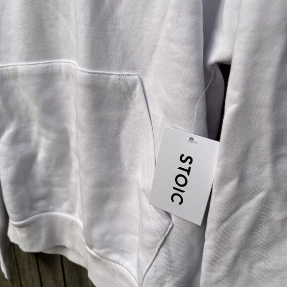 STOIC Midweight 100% Cotton WhiteEmbroidered Logo Hoodie-Size XS Gorpcore - Picture 5 of 8